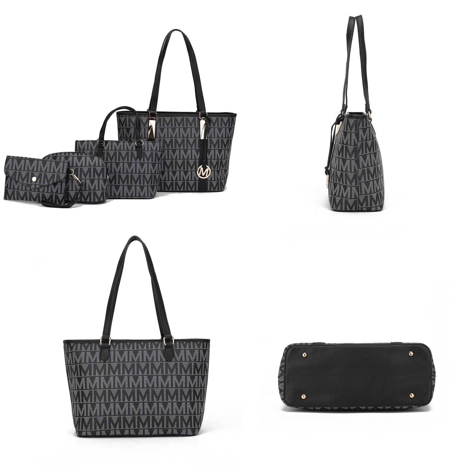 Alexy Women'S Tote Bag, Small Tote Bag, Pouch Purse & Wristlet Wallet Bag 4 Pcs Handbag Set by Mia K - Purple