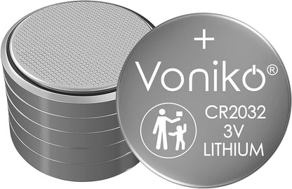 3 Volt CR2032 Battery 6 Pack – Lithium Batteries – 2032 Button Battery Flat – 7 Years Shelf Life