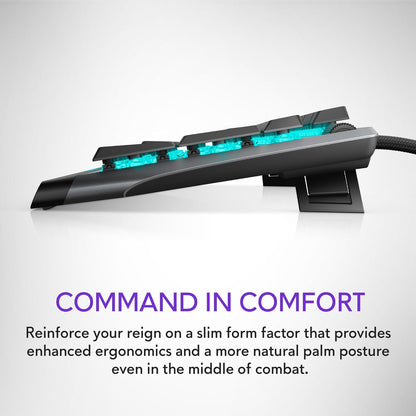 Low-Profile RGB Gaming Keyboard AW510K: Alienfx per Key RGB LED - Media CONTROLS & USB Passthrough - Cherry MX Low Profile Red Switches
