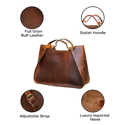Genuine Leather Purse Travel Handbag Designer Shoulder Tote Bag for Women